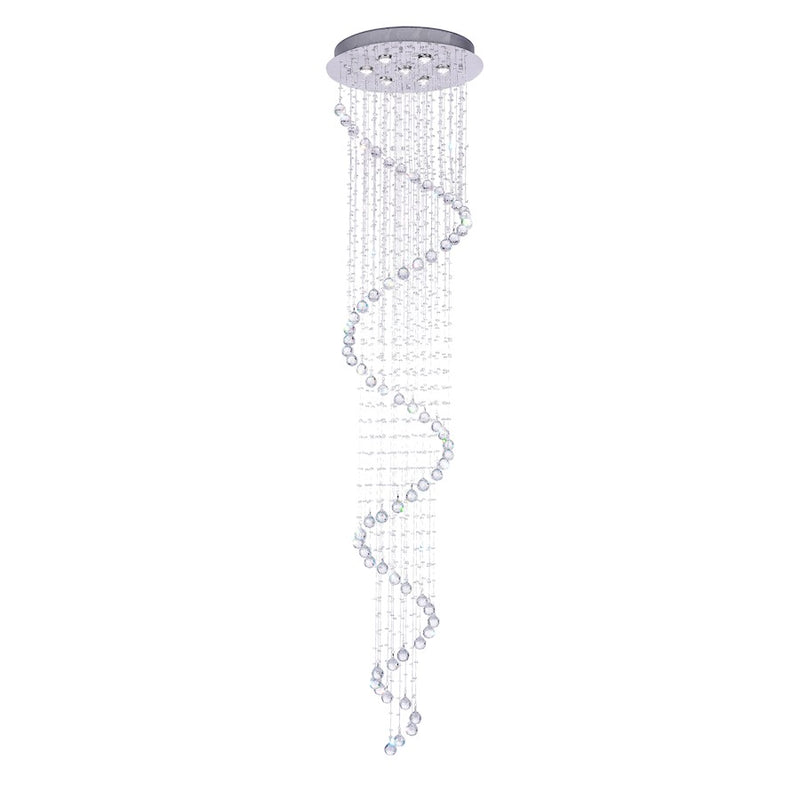 CWI Lighting Spiral 12 Light Flush Mount, Chrome
