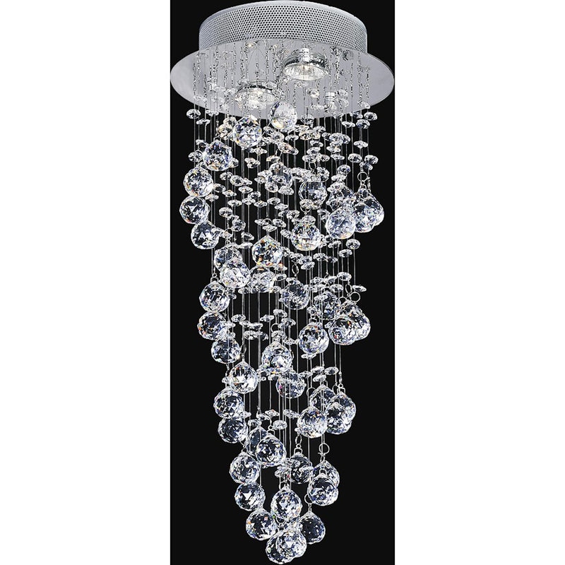 CWI Lighting Double Spiral 2 Light Flush Mount, Chrome