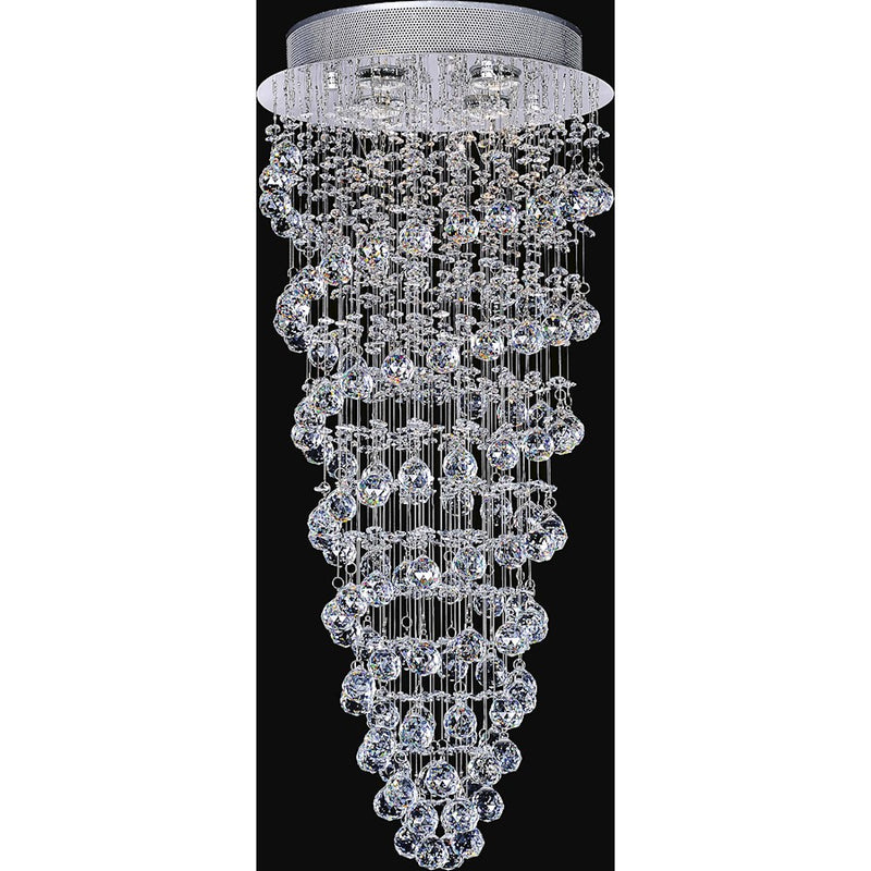 CWI Lighting Double Spiral 4 Light Flush Mount, Chrome