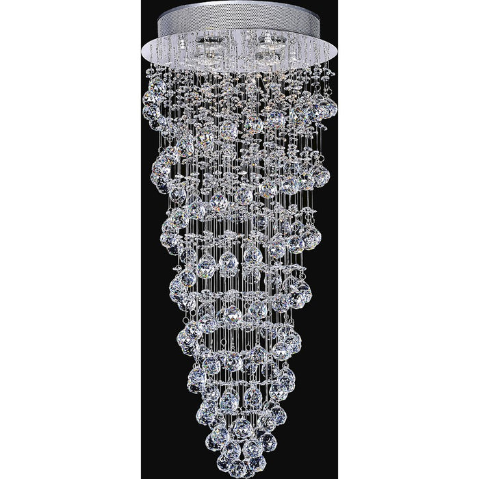 CWI Lighting Double Spiral 4 Light Flush Mount, Chrome - 6606C14C