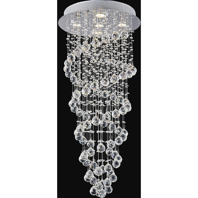 CWI Lighting Double Spiral 5 Light Flush Mount, Chrome