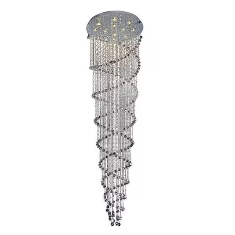 CWI Lighting Double Spiral 12 Light Flush Mount, Chrome