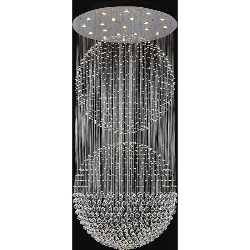 CWI Lighting Double Sphere 21 Light Flush Mount, Chrome