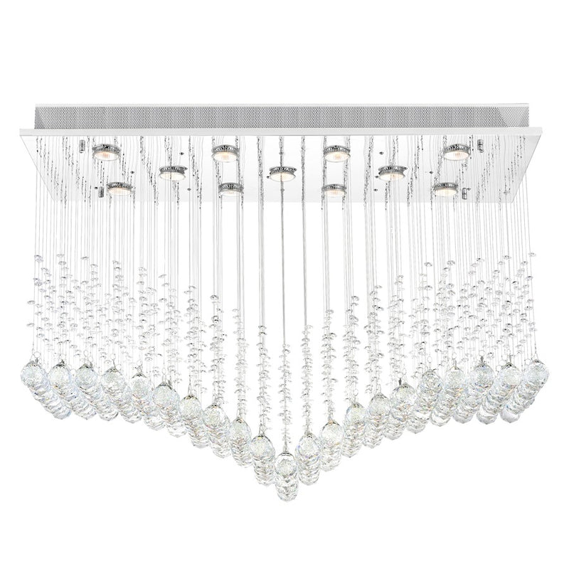 CWI Lighting Twinkle 36" 11 Light Flush Mount, Chrome
