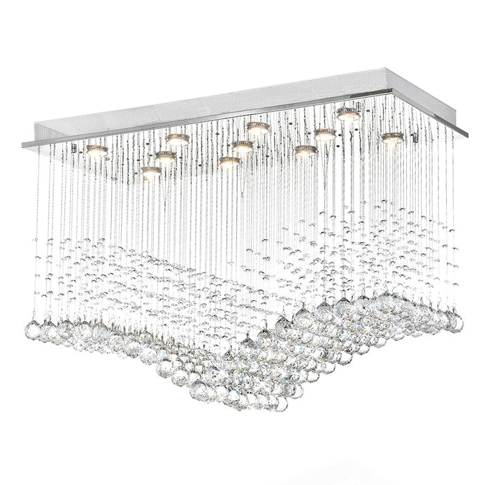 CWI Lighting Twinkle 36" 11 Light Flush Mount, Chrome