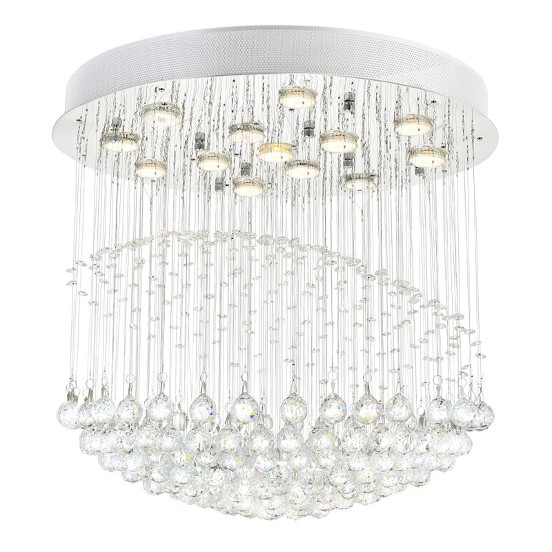 CWI Lighting Twinkle 13 Light Flush Mount, Chrome