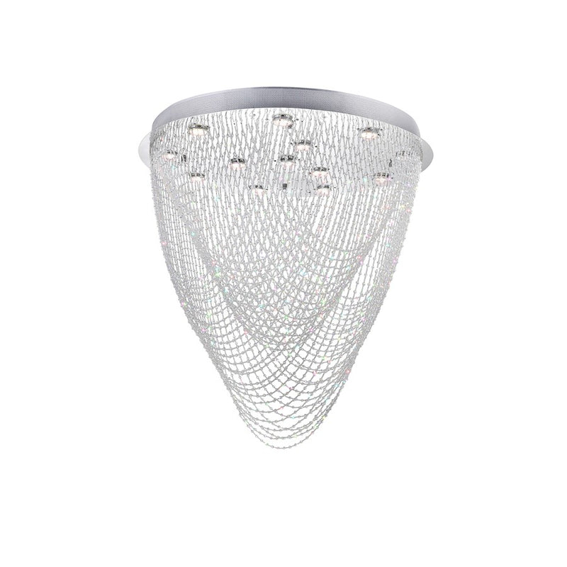 CWI Lighting Wave 13 Light Flush Mount, Chrome