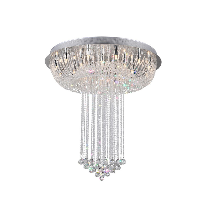 CWI Lighting Waterfall 23 Light Flush Mount, Chrome