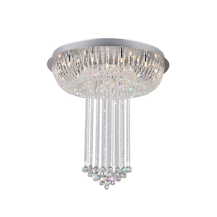 CWI Lighting Waterfall 23 Light Flush Mount, Chrome - 6615C32C