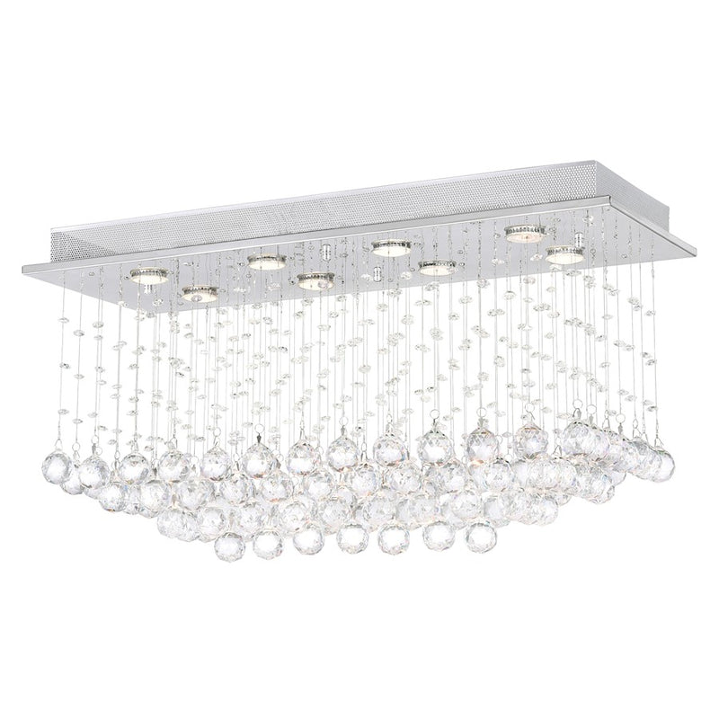 CWI Lighting Mystical 8 Light Flush Mount, Chrome