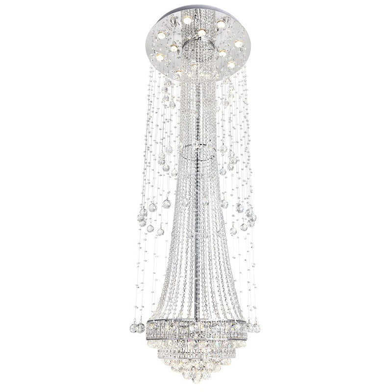 CWI Lighting Hallway 20 Light Flush Mount, Chrome
