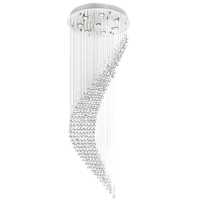 CWI Lighting Ribbon 8 Light Flush Mount, Chrome