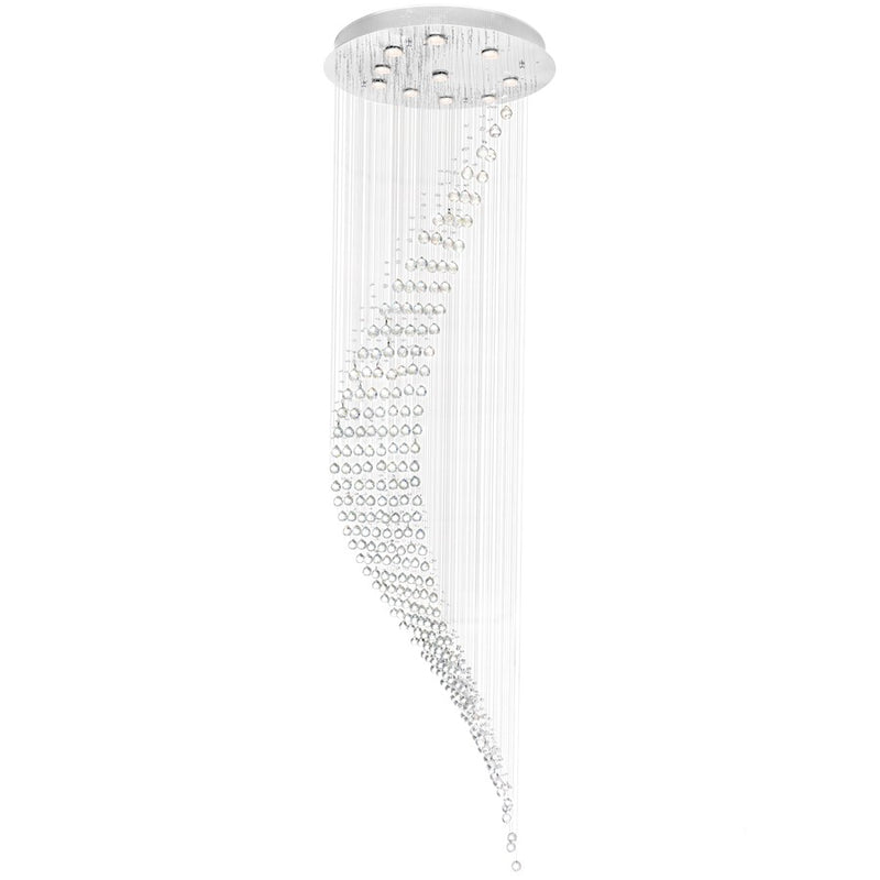 CWI Lighting Ribbon 10 Light Flush Mount, Chrome