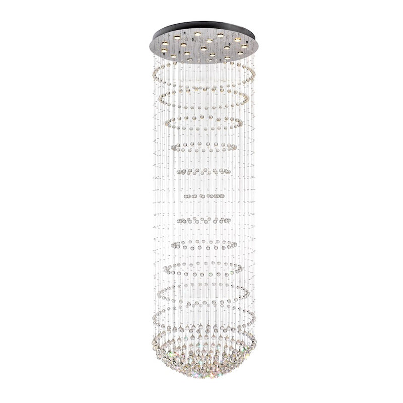 CWI Lighting Hallway 18 Light Flush Mount, Chrome