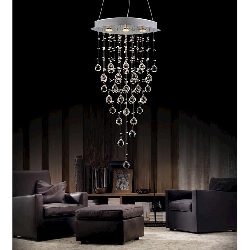 CWI Lighting Robin 3 Light Down Chandelier, Chrome