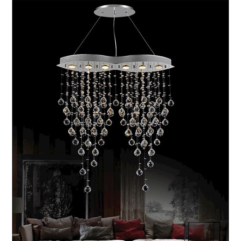 CWI Lighting Robin 6 Light Down Chandelier, Chrome