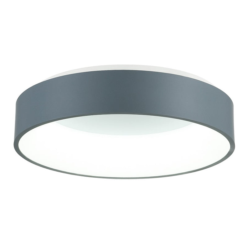 CWI Lighting Arenal 18" Drum Shade Flush Mount, Gray