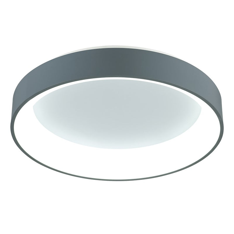 CWI Lighting Arenal 24" Drum Shade Flush Mount, Gray
