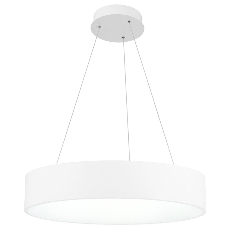 CWI Lighting Arenal 18" Drum Shade Pendant, White