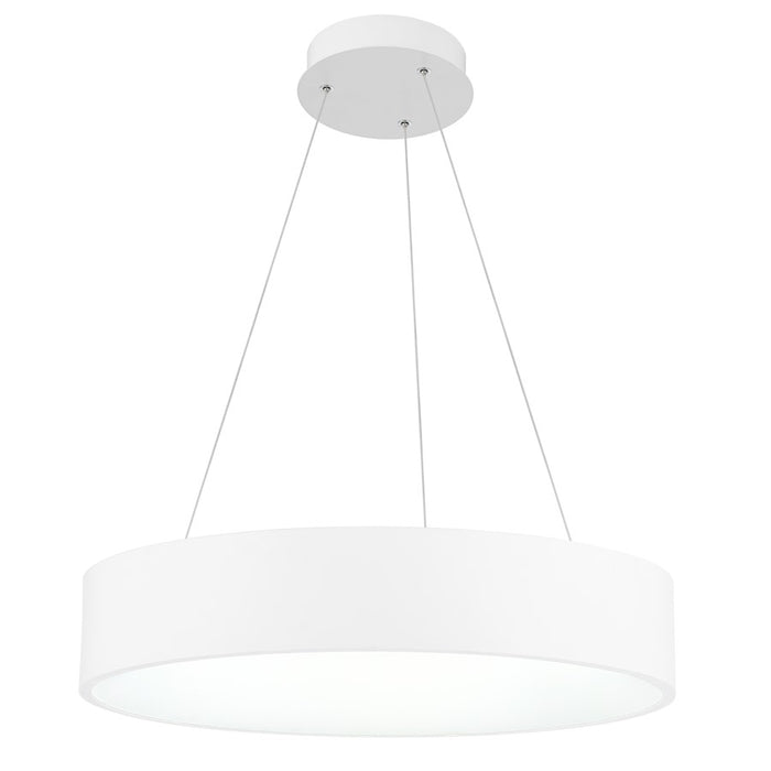 CWI Lighting Arenal 18" Drum Shade Pendant, White - 7103P18-1-104