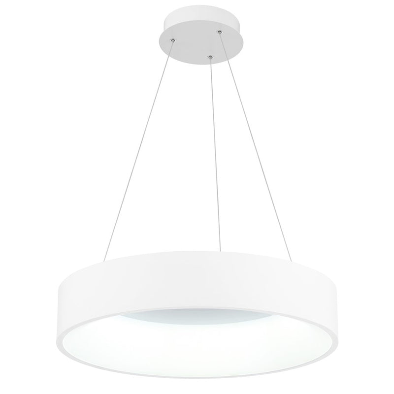 CWI Lighting Arenal 18" Drum Shade Pendant, White