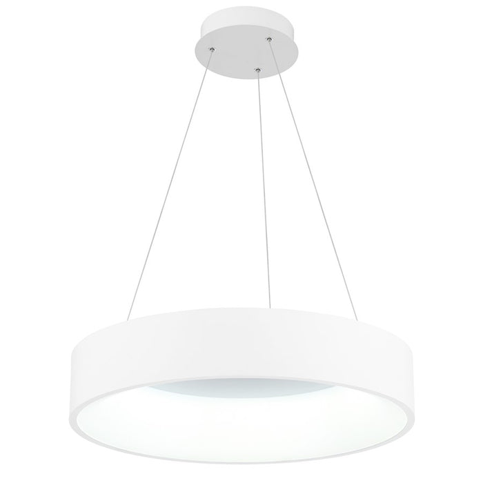 CWI Lighting Arenal 18" Drum Shade Pendant, White