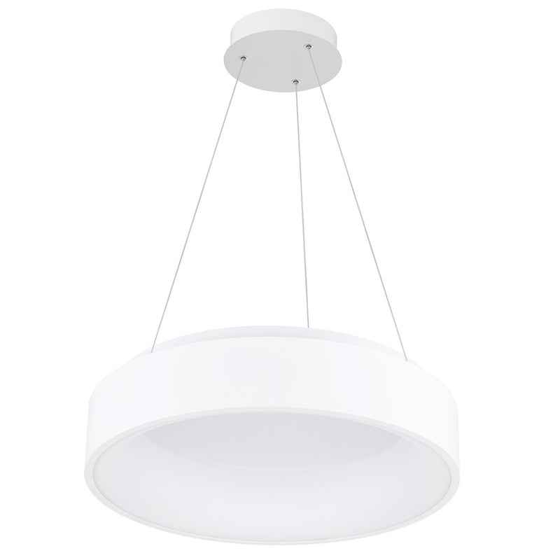 CWI Lighting Arenal 18" Drum Shade Pendant, White
