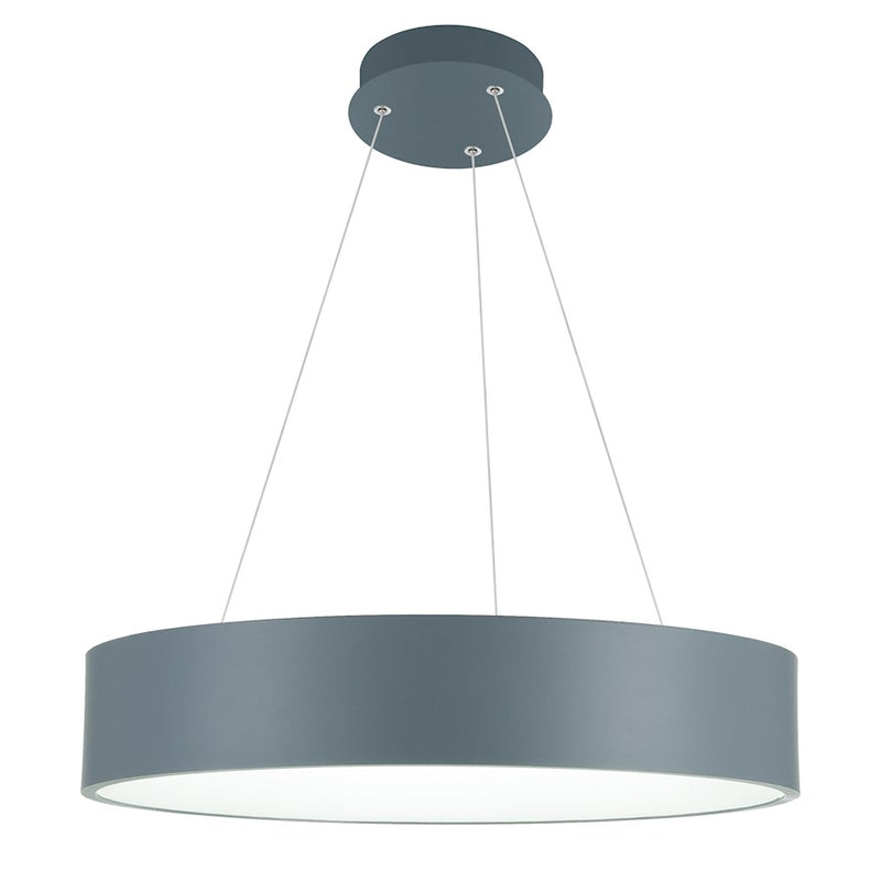 CWI Lighting Arenal 18" Drum Shade Pendant, Gray