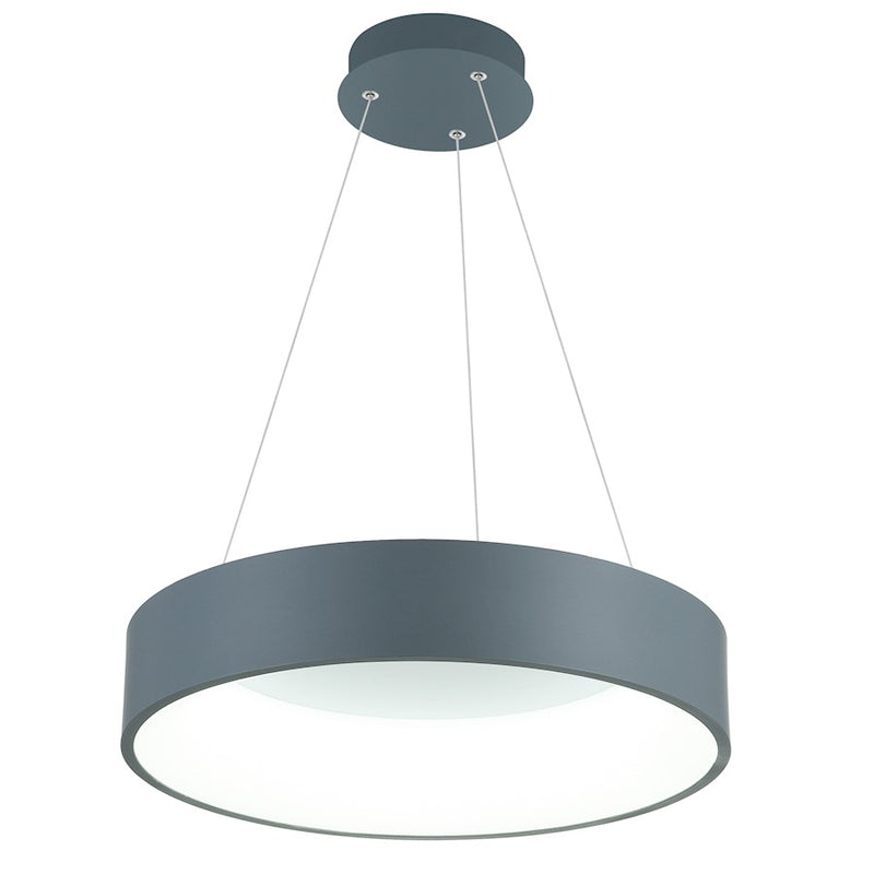 CWI Lighting Arenal 18" Drum Shade Pendant, Gray