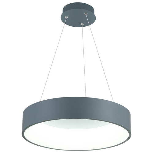 CWI Lighting Arenal 18" Drum Shade Pendant, Gray