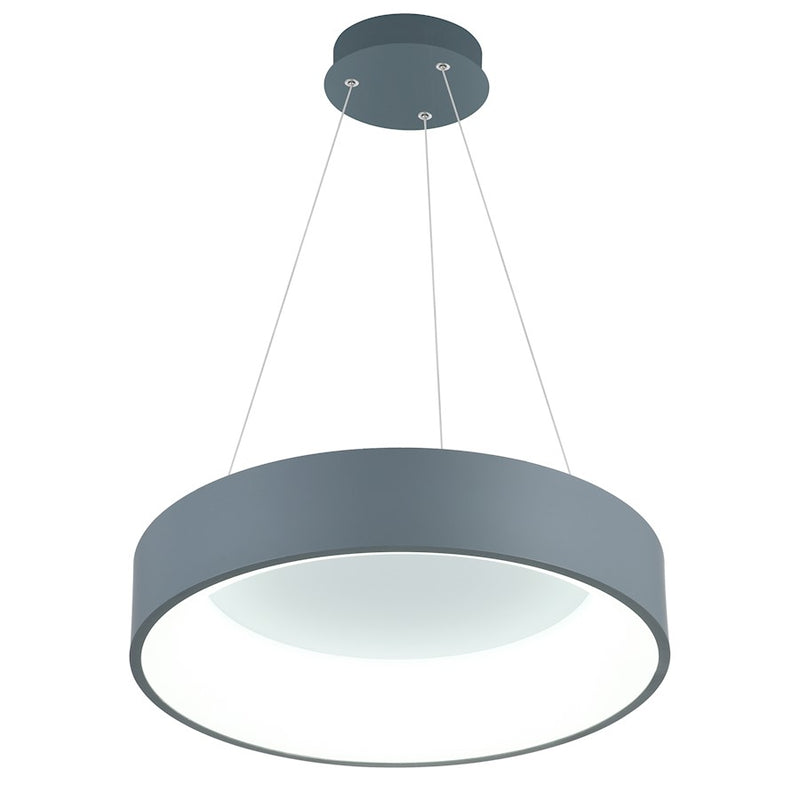 CWI Lighting Arenal 18" Drum Shade Pendant, Gray