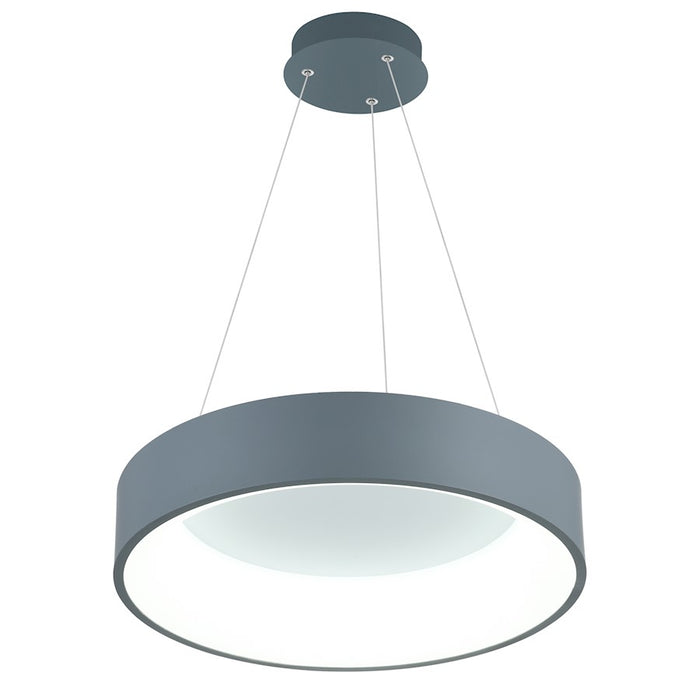 CWI Lighting Arenal 18" Drum Shade Pendant, Gray