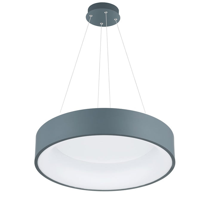 CWI Lighting Arenal 18" Drum Shade Pendant, Gray