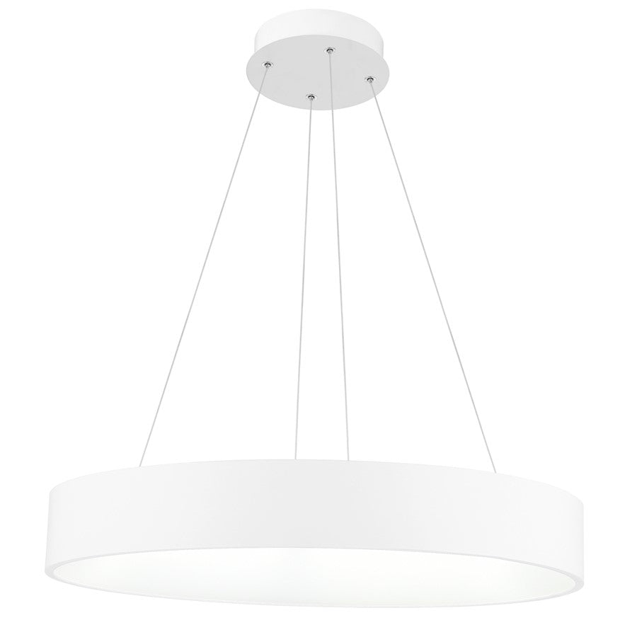 CWI Lighting Arenal 24" Drum Shade Pendant, White - 7103P24-1-104