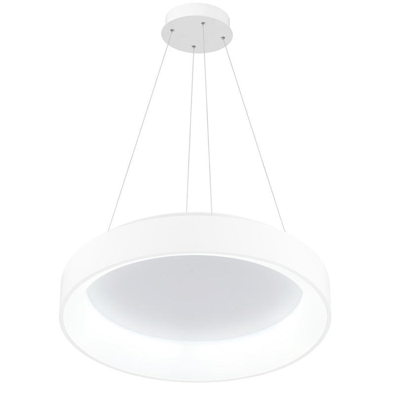 CWI Lighting Arenal 24" Drum Shade Pendant, White