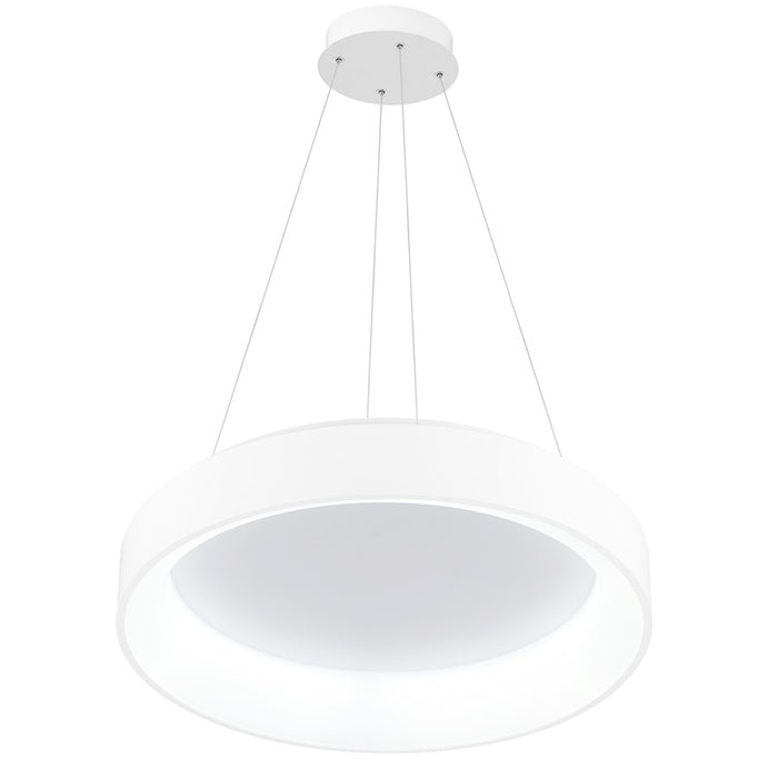 CWI Lighting Arenal 24" Drum Shade Pendant, White