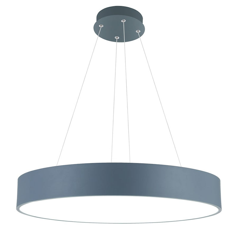 CWI Lighting Arenal 24" Drum Shade Pendant, Gray