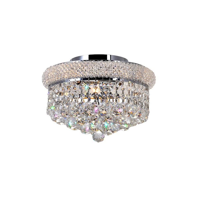 CWI Lighting Empire 3 Light Flush Mount, Chrome