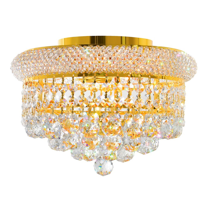 CWI Lighting Empire 3 Light Flush Mount, Gold