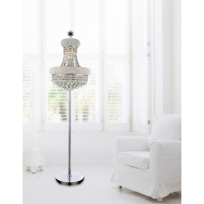 CWI Lighting Empire 8 Light Floor Lamp, Chrome