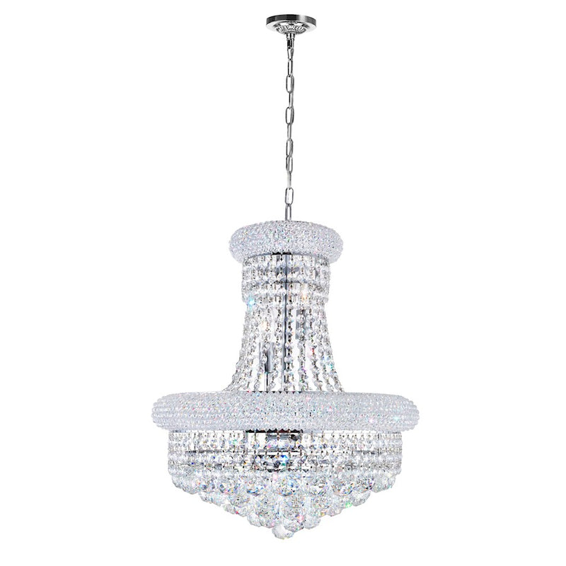 CWI Lighting Empire 8 Light Down Chandelier, Chrome