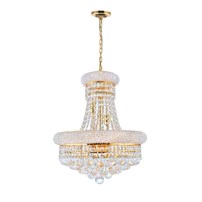 CWI Lighting Empire 8 Light Down Chandelier, Gold - 8001P18G