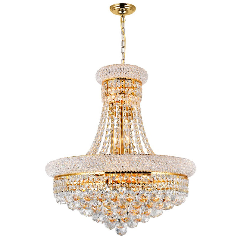 CWI Lighting Empire 14 Light Down Chandelier, Gold