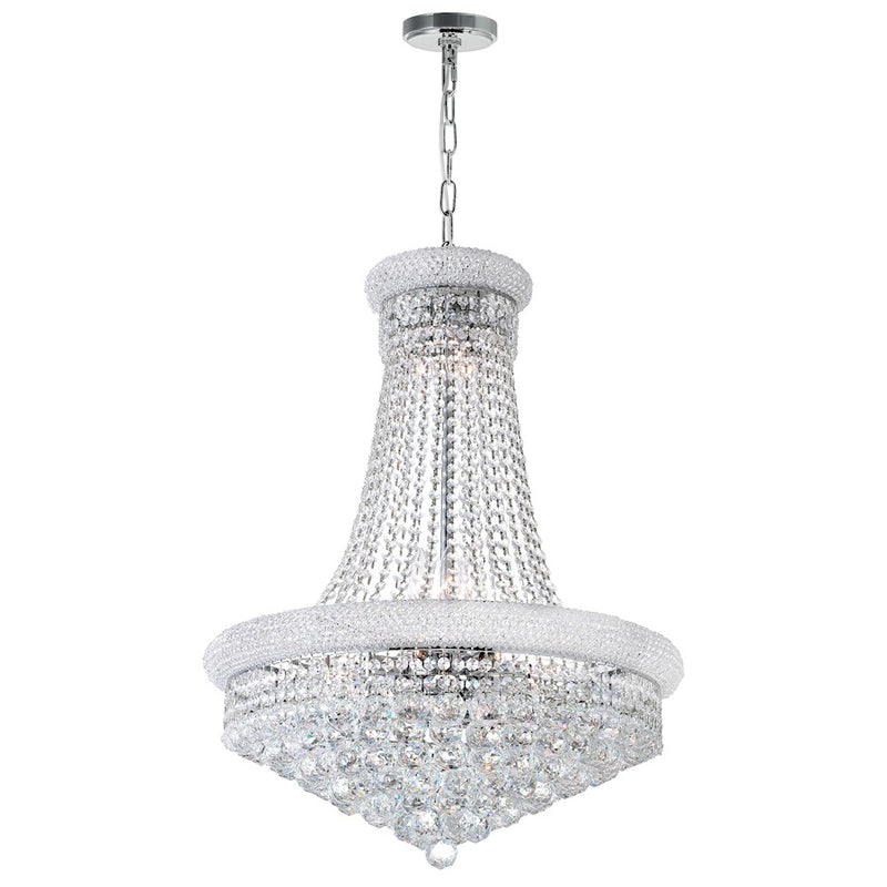 CWI Lighting Empire 17 Light Down Chandelier, Chrome