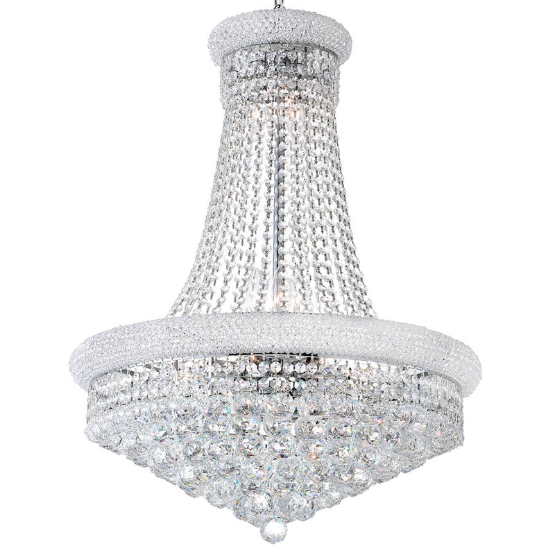 CWI Lighting Empire 17 Light Down Chandelier, Chrome