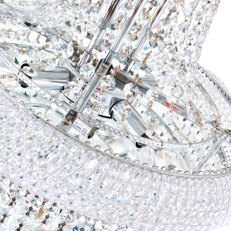 CWI Lighting Empire 17 Light Down Chandelier, Chrome