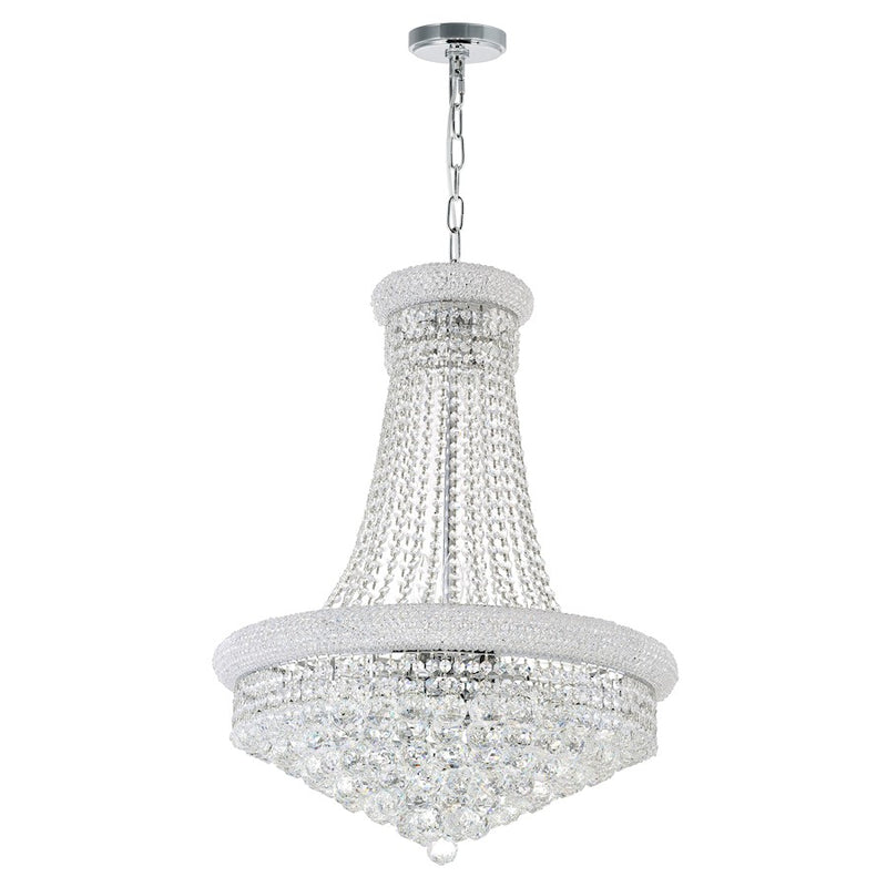 CWI Lighting Empire 17 Light Down Chandelier, Chrome