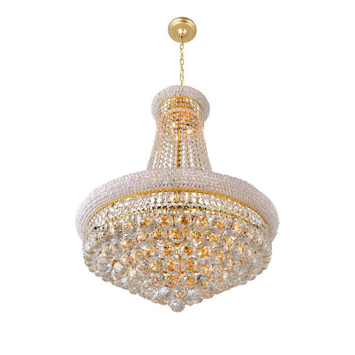 CWI Lighting Empire 17 Light Down Chandelier, Gold