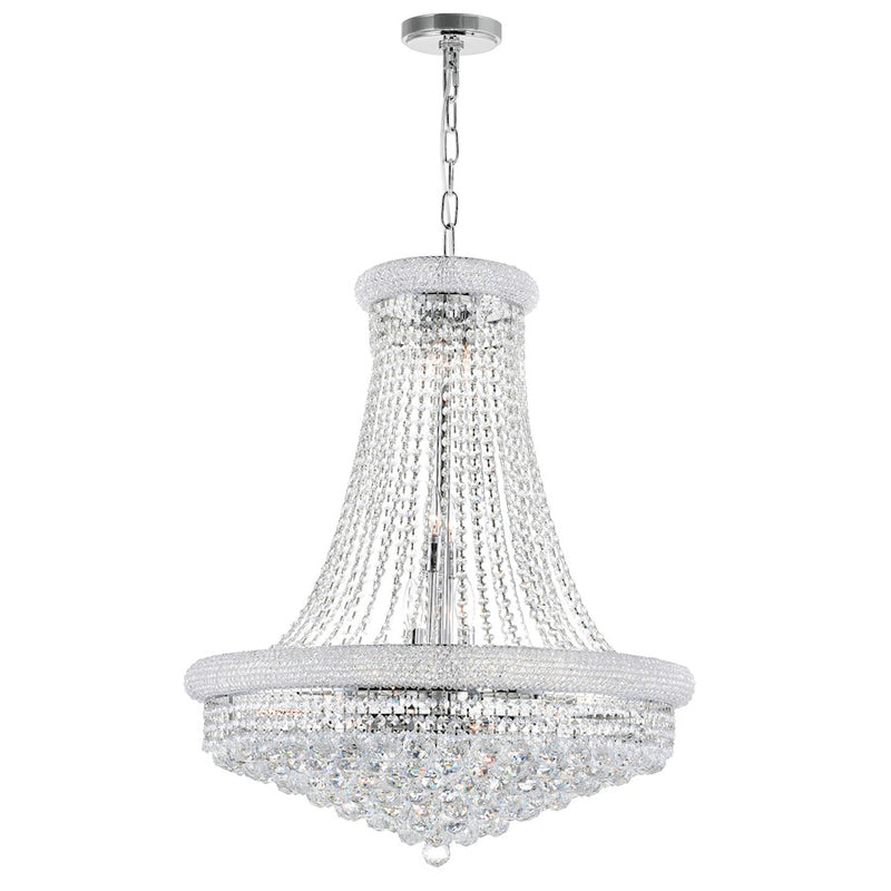 CWI Lighting Empire 18 Light Down Chandelier, Chrome