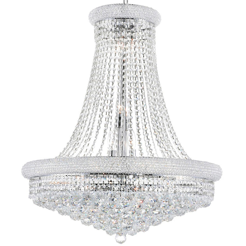 CWI Lighting Empire 18 Light Down Chandelier, Chrome